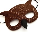 Felt Owl Mask, woodland, forest, brown