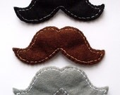 Felt Moustache pin, choice of 2 colours