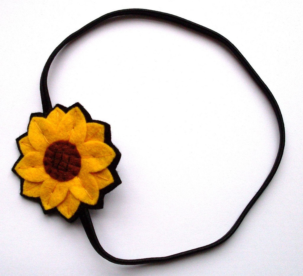 Sunflower, felt flower headband