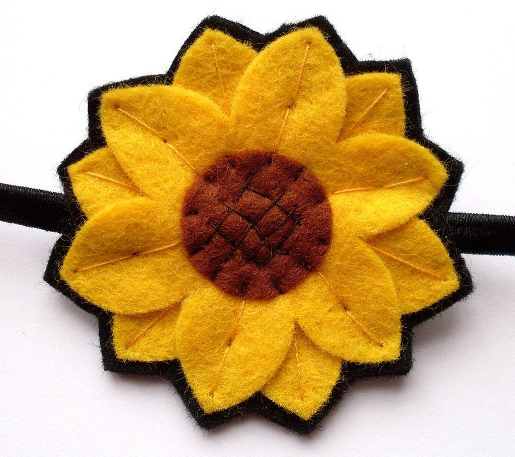 Sunflower, felt flower headband