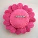 Bright Pink Felt Flower Brooch