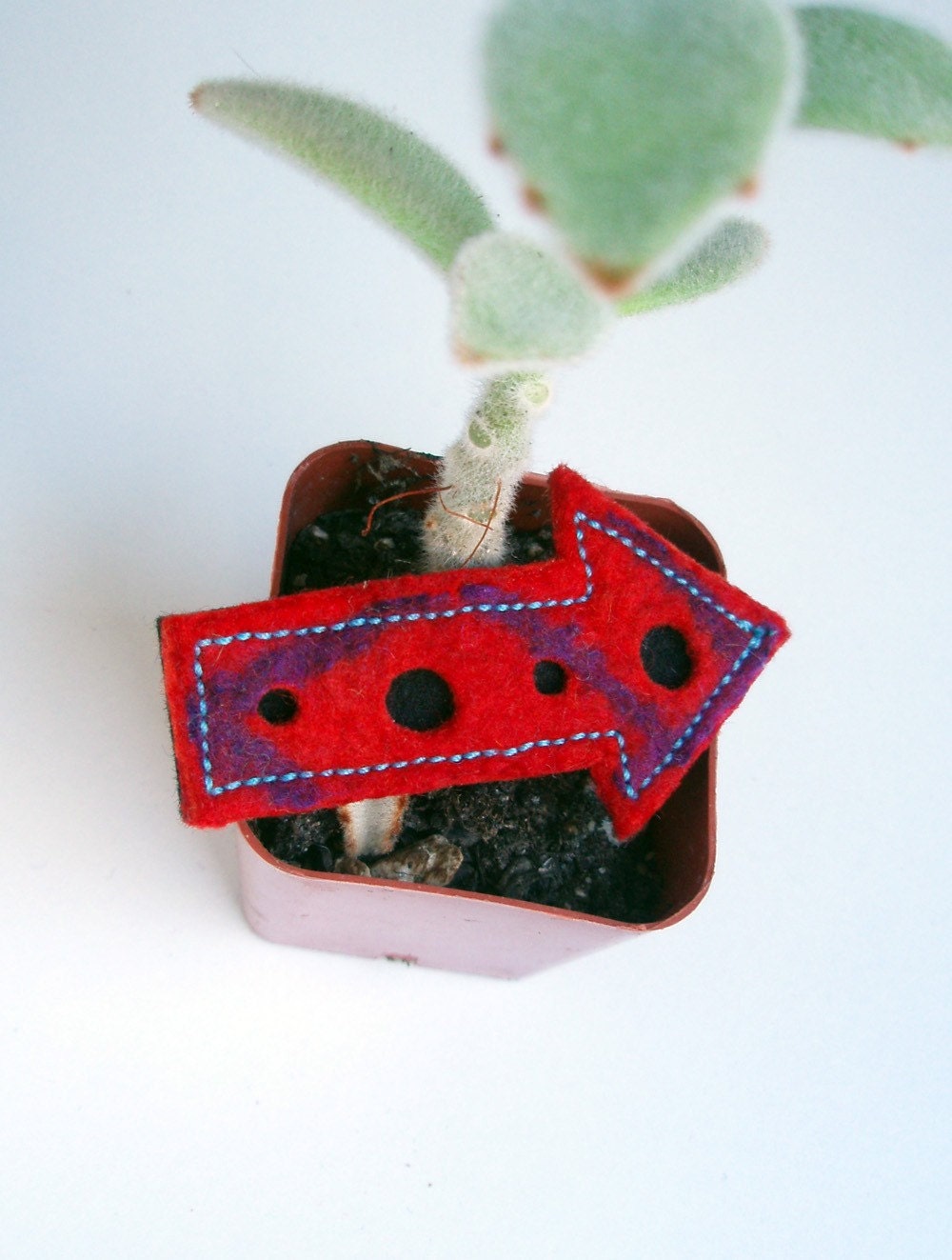 SALE Felted Arrow Pin . Red