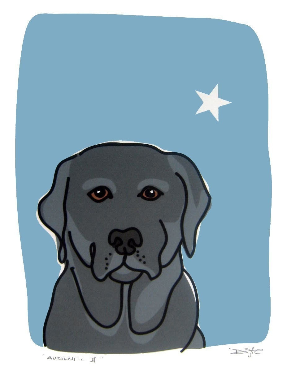 Authentic II - a Black Lab in the Dog Series Art Print