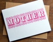Letterpress Mothers Day Card - mom birthday - Letterpress Greeting Cards - Mother of the Bride