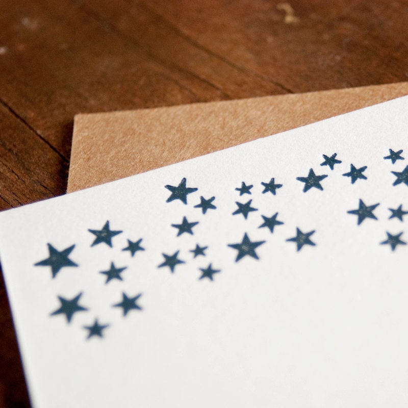 Tiny Stars Letterpress Cards - Stardust Constellation Star Field - Letter Press Stars