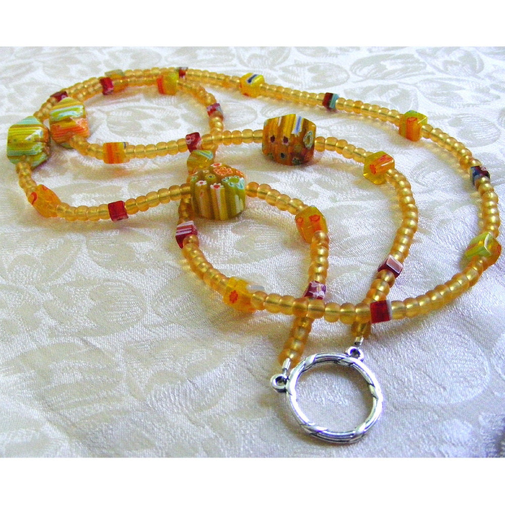 Millefiori Glass - Landyard - Eyeglass - Badge Holder