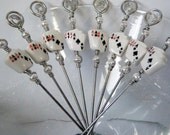 Poker Card Night Stainless Steel Appetizer Picks - Set of 8