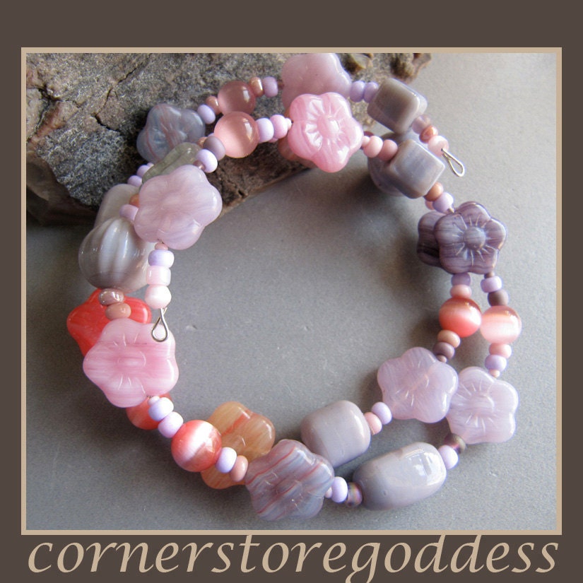 Late Summer Flower Garden MW Bangle Bracelet & Earrings
