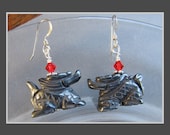 Cornerstoregoddess Hematite Year of the Dragon Earrings