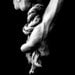 black and white photograph, fine art photography conceptual photography, female hands, rope, woman