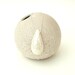 SALE - Porcelain Pendant - Hammered Pearl Teardrop - Sterling Silver Chain