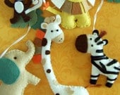 Baby Mobile - Baby Crib Mobile - Jungle  Mobile - Nursery Baby Room "Jungle Lullaby" (You can pick your colors)