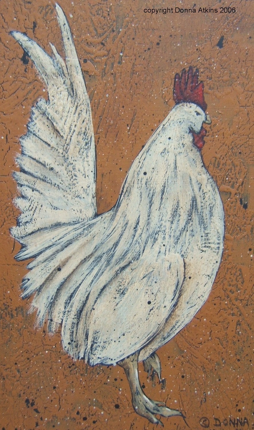 DIY Penny Rug Rabbit and Rooster Painting E-Pattern by Donna Atkins