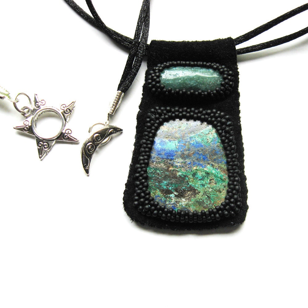 Chrysocolla Beaded Cabochon Necklace