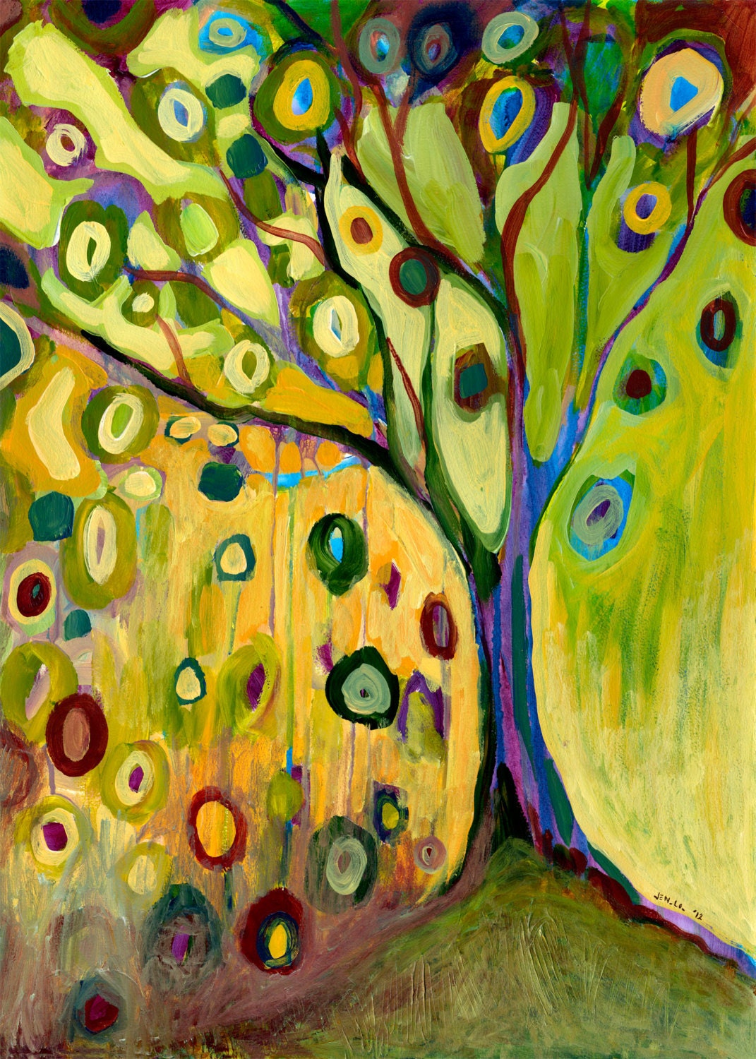 Tree of Hope Abstract 10 x 15 inch Bamboo Fine Art Print by Jenlo