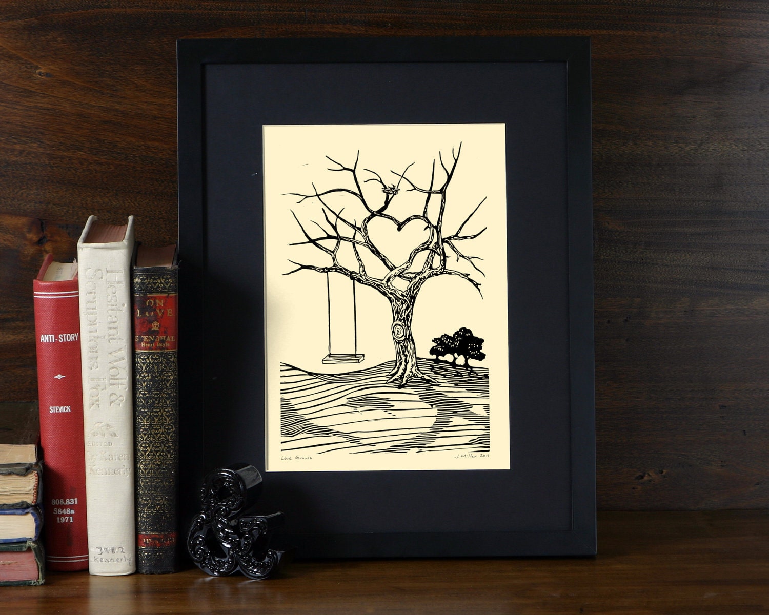 Love Grows - 6x9 Valentines Linocut
