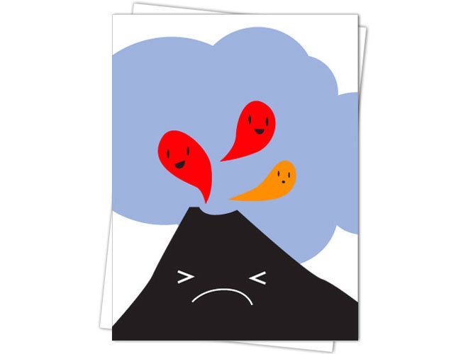 Kawaii Volcano Card