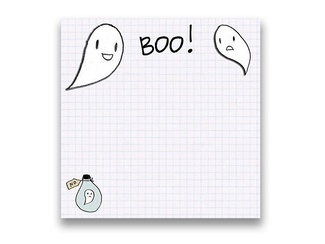 Sticky Note Pad - Spooky Wooky Ghosts