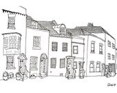 A Row of Odd Houses - 4 x 6