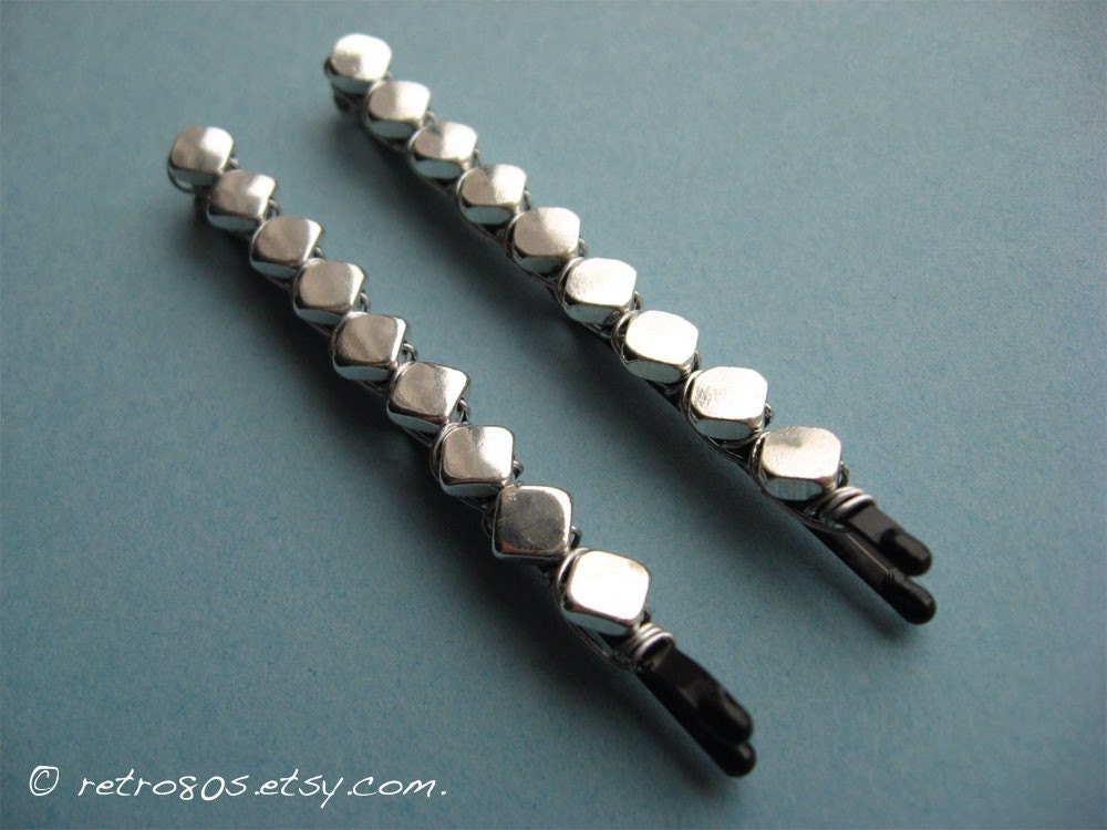 Rock and Roll - Beaded Bobby Pins (Large-Size)