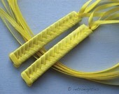 Yellow - Braided Ribbon Barrettes