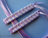 Purplish Pink and Light Pink - Braided Ribbon Barrettes
