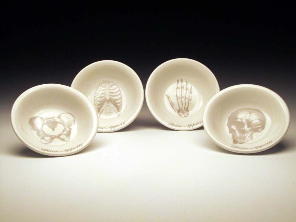BONE APPETIT dipping bowl Set of 4 in GREY