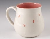 SALE Mug Pink - Porcelain Mug with Pink Accents