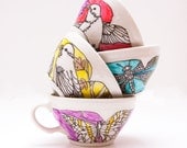 love in times of cholera tea cup - aqua dragonflies