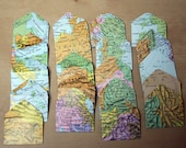 Set of 20 teeny tiny mini envelopes - world map