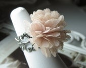 Adjustable Ruffle Ring - BLUSH - Costume Jewelry by Sparklingtwi on Etsy