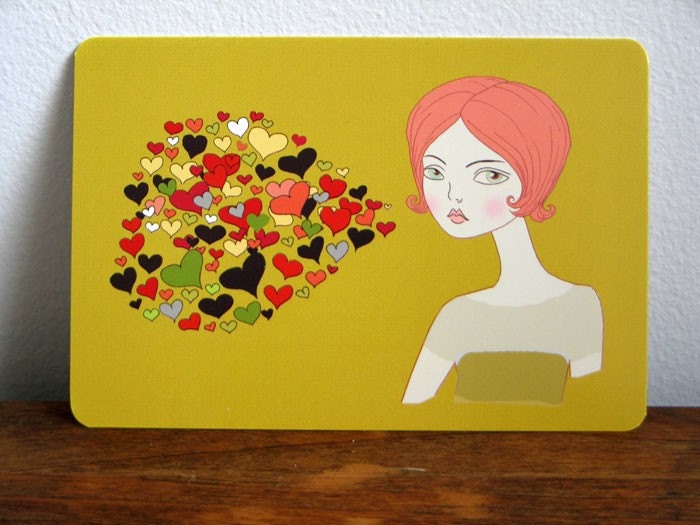 I Heart You Art Postcard - valentine or just an i love you to someone special