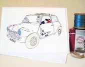 Mini Cooper greetings card