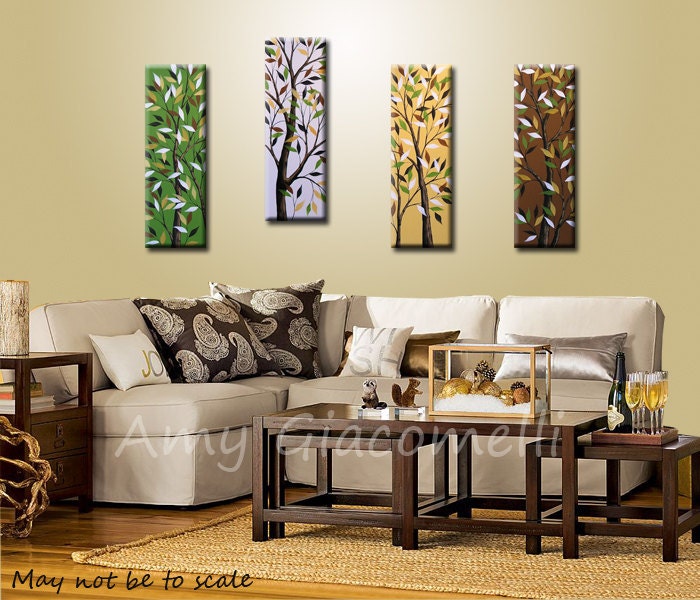Original Abstract Landscape Trees Paintings - 30 x 40, Arrives ready to hang,  "Walk through the Trees"