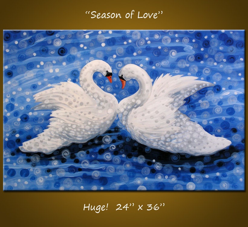 Amy Giacomelli Original Large Abstract Painting Modern Contemporary Bird ...24 x 36 ... Season of Love