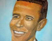 President Barack Obama -  Print of Original Oil Painting On High Quality Gloss Poster Paper  (24x18)
