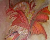 2  Dragon Greeting Cards with Envelopes Included (5x3)