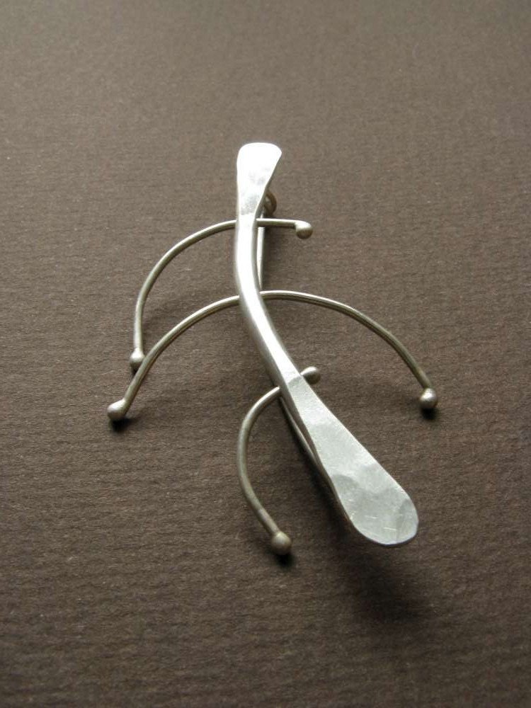 Sterling Silver Kinetic Pin - short