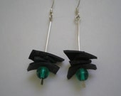 Bike Tire earring - teal