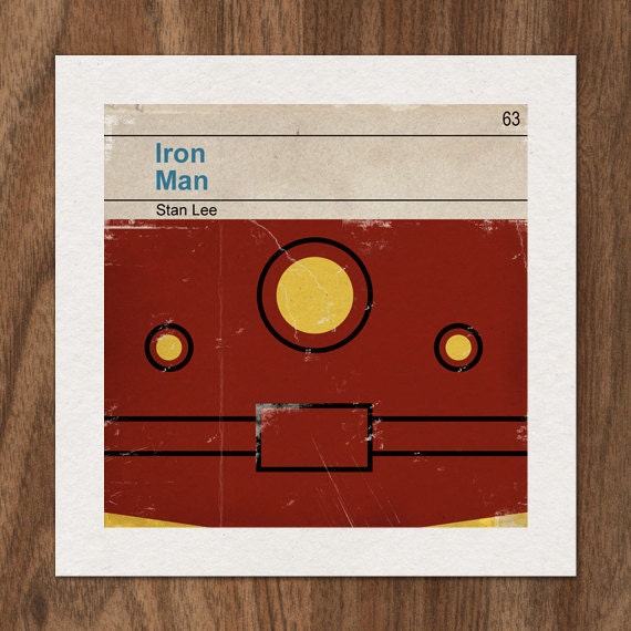 6x6 Classic Vintage Marvel Penguin Book Cover Print - Iron Man