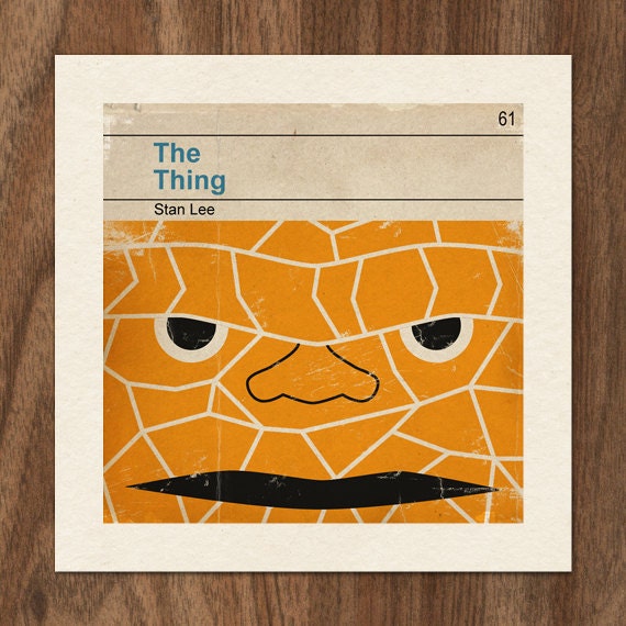 6x6 Classic Vintage Marvel Penguin Book Cover Print - The Thing