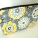Cosmetic Bag Large ECO Friendly Padded Flat bottom Zipper Pouch -Yellow Dazzle Blooms