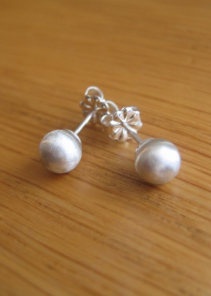 Sterling Silver Satin Studs