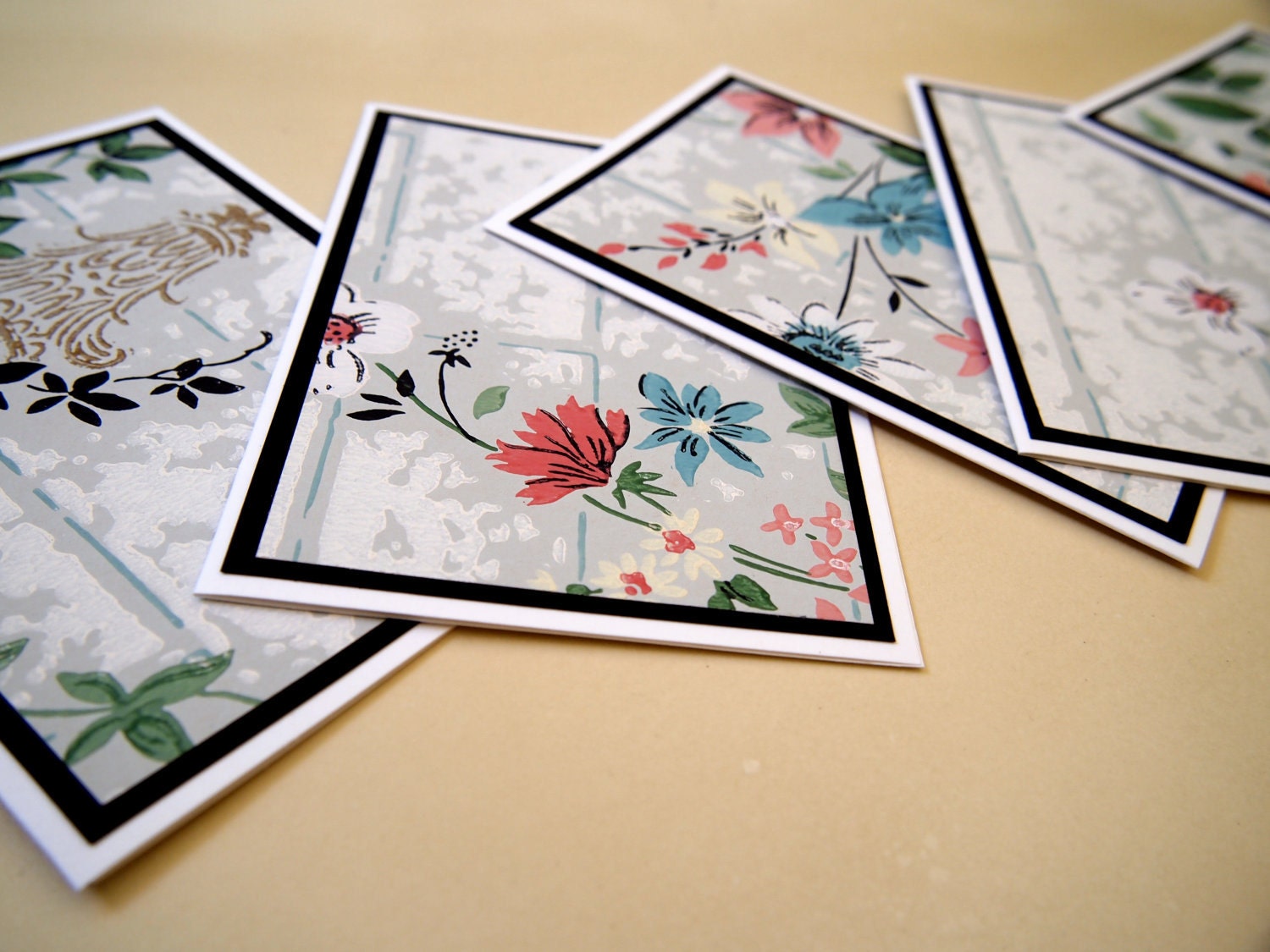 Vintage Wallpaper Note Cards