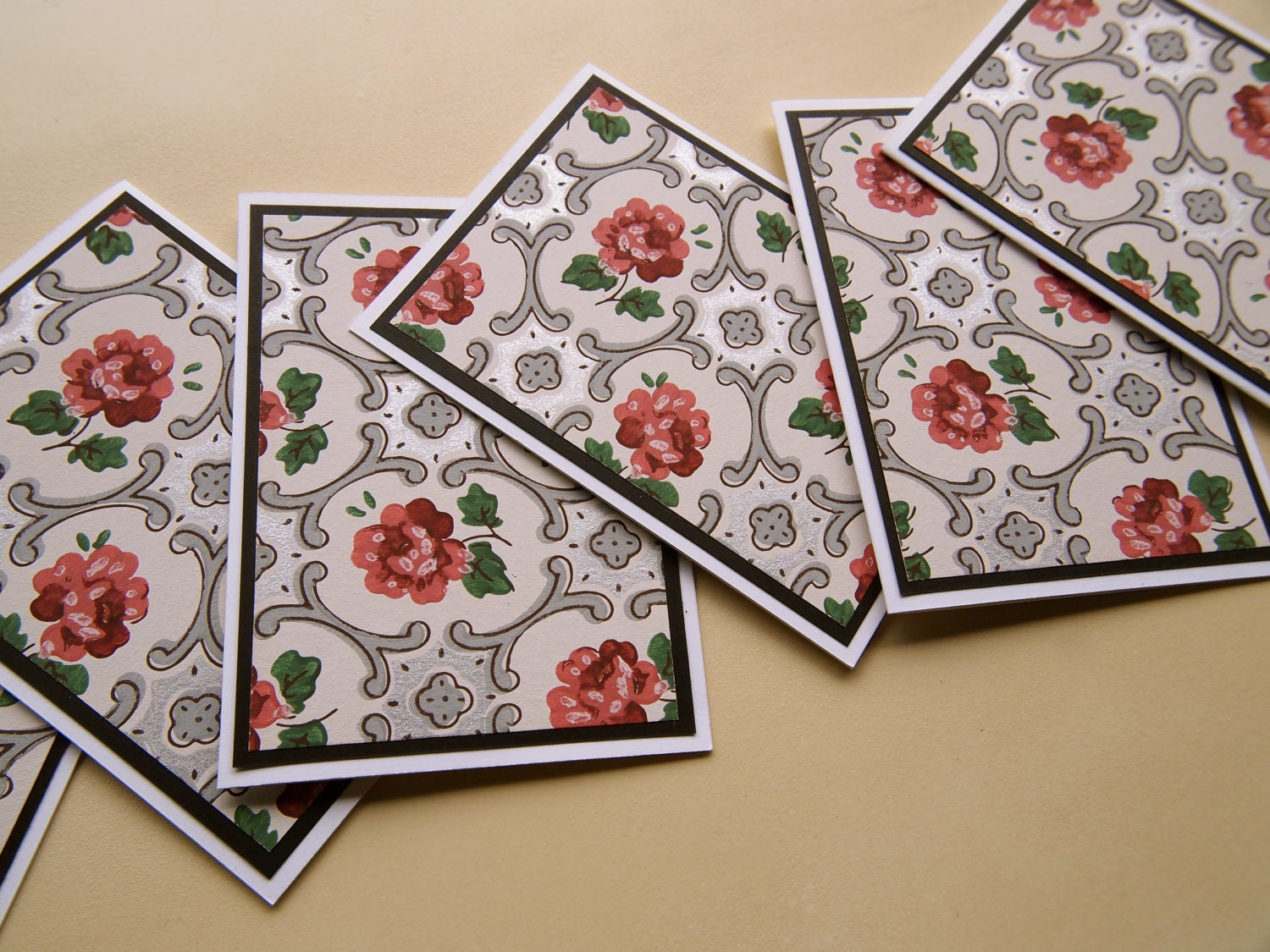 Vintage Wallpaper Note Cards