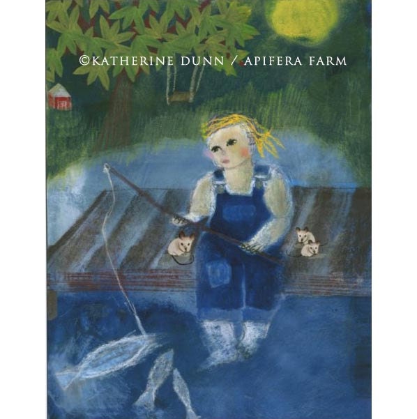 Little Night Fisher Girl, a print