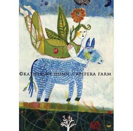 3 Art Cards, Floating with Donkey