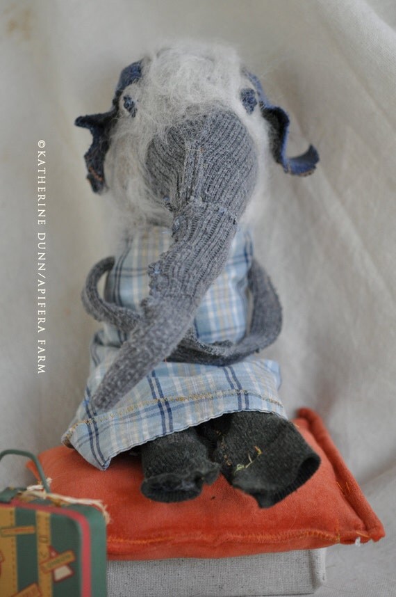 SOLD Anna the Old Elephant a Raggedy Folk Art Doll