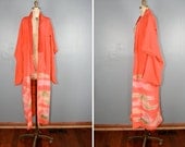 vintage . silk . kimono . PHOSPHORESCENT . fluoro . peach