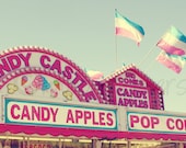 Candy Apples 5x7 Photograph. Whimsical. Nursery Decor. Feminine. Girlie. Cute. Pink. Carnival. Aqua. Blue. Summer.